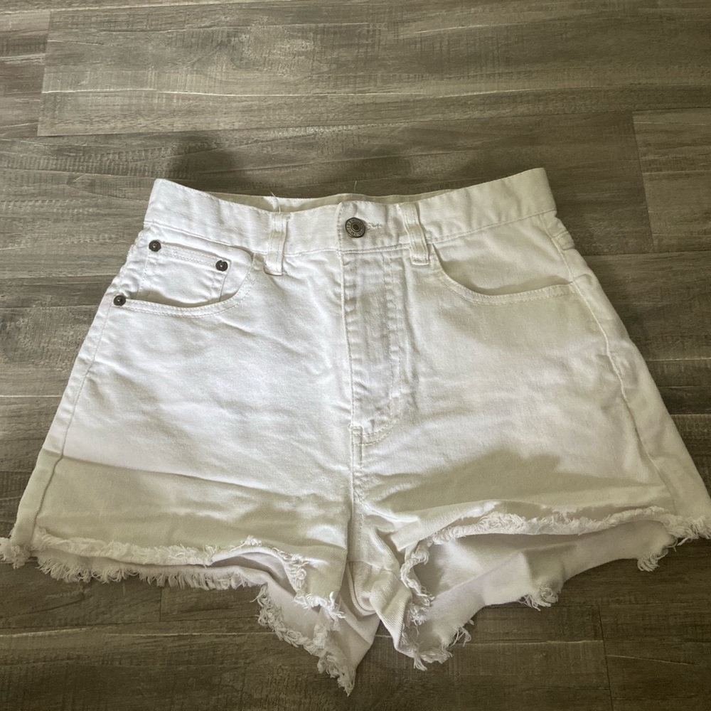 white denim shorts